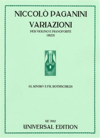 PAGANINI:VARIAZIONI VIOLINE AND PIANO