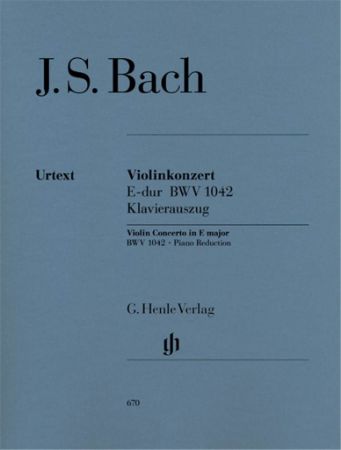 BACH J:VIOLINKONZERT/VIOLIN CONCERTO  E-DUR BWV 1042 VIOLIN AND PIANO