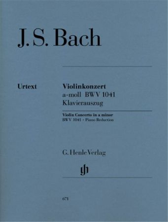 BACH J:VIOLINKONZERT/VIOLIN CONCERTO  A-MOLL BWV 1041 VIOLIN AND PIANO