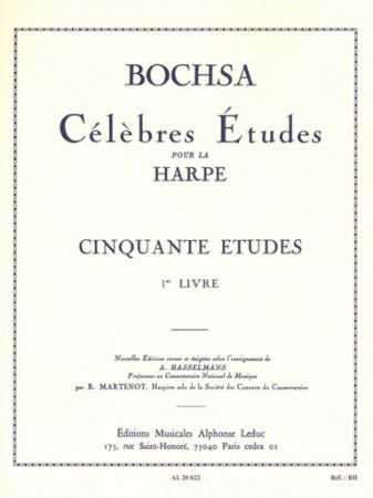 BOCHSA:CELEBRES ETUDES POUR LA HARPE CINQUANTE ETUDES VOL.1 OP.34