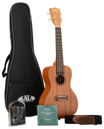 KALA CONCERT UKULLELE Satin Mahogany Concert Ukulele Starter Kit KA15C BNDL RW