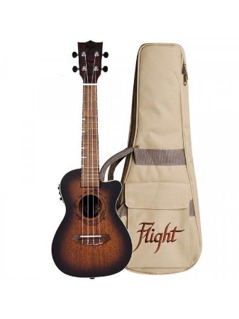 FLIGHT CONCERT UKULELE DUC380 CEQ Amber s torbo