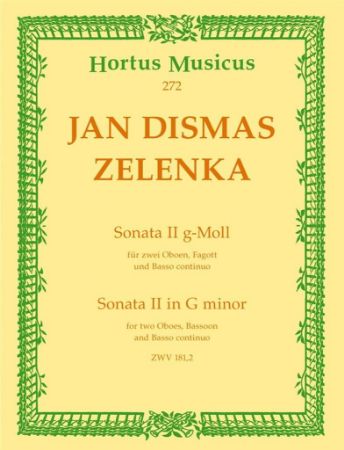 ZELENKA:SONATA II G-MOLL ZWV 181,2 FOR TWO OBOES,BASSOON AND BASSO CONTINUO