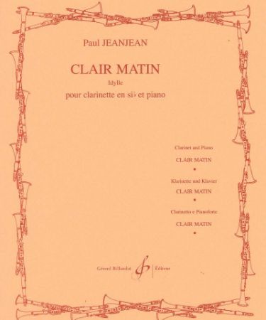 JEANJEAN P.:CLAIR MATIN CLARINETTE ET PIANO