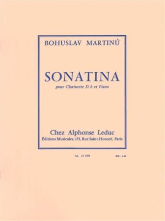 MARTINU B.:SONATINA POUR CLARINETE ET PIANO