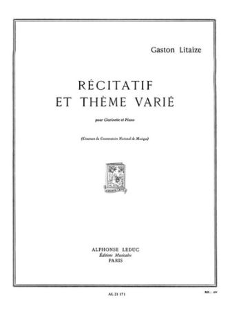 LITAIZE:RECITATIF ET THEME VARIE CLARINETTE ET PIANO