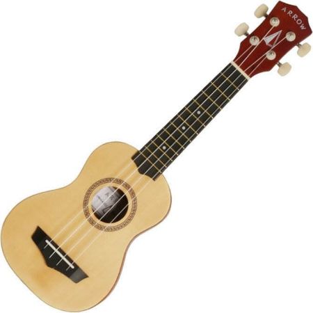 ARROW sopran ukulele PB10 natural dark top w/bag