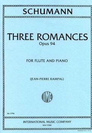 SCHUMANN:THREE ROMANCES OP.94 FLUTE AND PIANO
