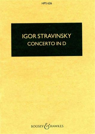 STRAVINSKY:CONCERTO IN D STUDY SCORE