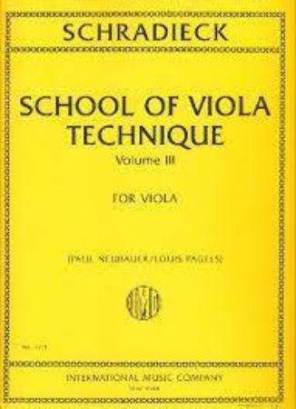 SCHRADIECK:SCHOOL OF VIOLA TECHNIQUE VOL.3