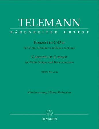 TELEMANN:CONCERTO IN G-DUR TWV 51:G9 VIOLA AND PIANO