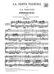 PERGOLESI:LA SERVA PADRONA VOCAL SCORE