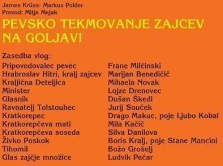 POLDER/MEJAK:PEVSKO TEKMOVANJE ZAJCEV NA GOLJAVI