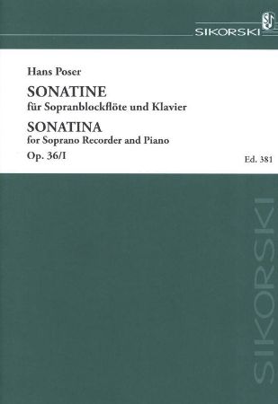 POSER:SONATINE OP.36/I FOR SOPRANO RECORDER AND PIANO