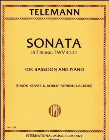 TELEMANN:SONATA IN F-MINOR,TWV 41:f1 BASSOON AND PIANO