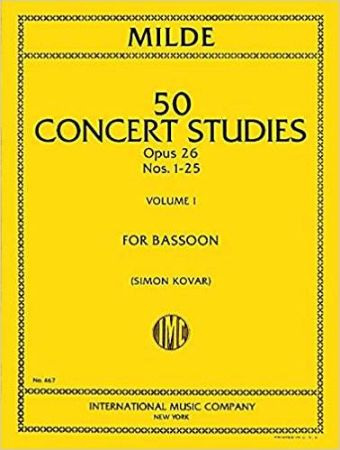 MILDE:50 CONCERT STUDIES OP26/1-25 VOL.1 BASSOON
