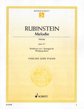 RUBINSTEIN:MELODIE OP.3/1 (ARR.BIRTEL) VIOLIN AND PIANO