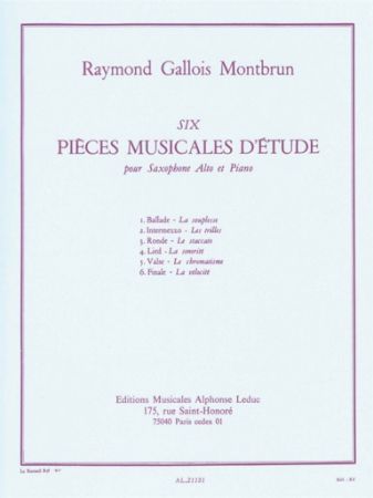 GALLOIS MONTBRUN:SIX PIECES MUSICALES D'ETUDE