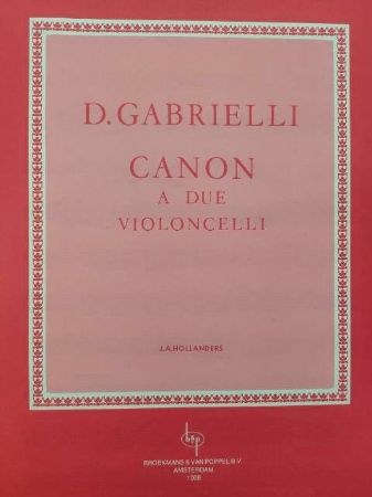 GABRIELLI:CANON CELLO DUET