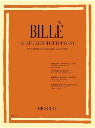 BILLE:18 STUDI IN TUTTI I TONI PER CONTRABBASSO