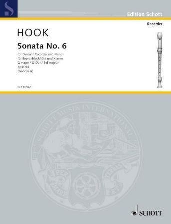 HOOK:SONATA NO.6 G-DUR OP.54 FOR SOPRAN RECORDER AND PIANO