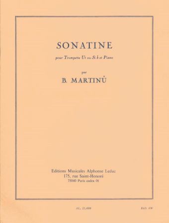 MARTINU:SONATINE POUR TROMPETTE ET PIANO