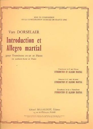 DORSSELAER:INTRODUCTION ET ALLEGRO MARTIA POR TROMBONE ET PIANO