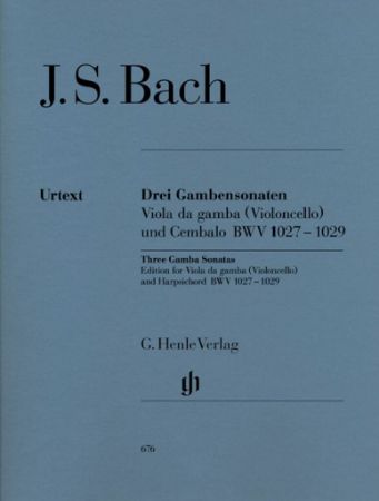 BACH J.S.:THREE GAMBA SONATAS BWV 1027-1029 FOR CELLO AND PIANO