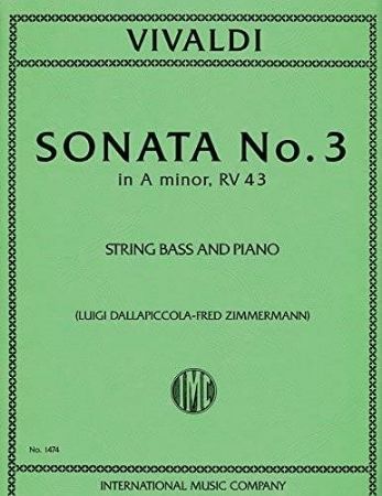 VIVALDI:SONATA NO.3 IN A-MOLL RV43 STRING BASS AND PIANO