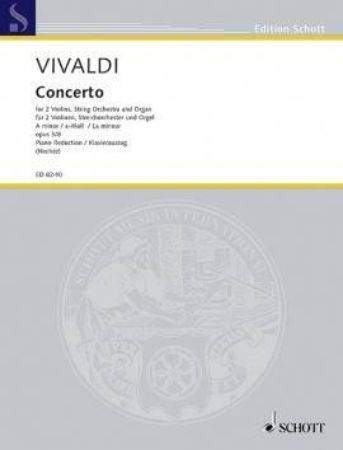 VIVALDI:CONCERTO FOR 2 VIOLINS,STRING ORC./ORGAN A-MOLL OP.3/8 PIANO REDUCTION