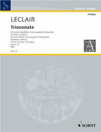 LECLAIR:TRIOSONATE D-DUR OP.2/8 FOR VIOLIN (FLUTE) ,CELLO AND PIANO