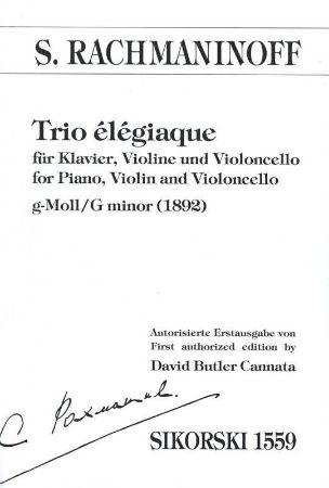 RACHMANINOFF:TRIO ELEGIAQUE G-MOLL