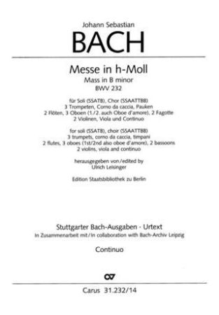 BACH J.S.:MESSE IN H-MOLL BWV 232 ORGAN PART