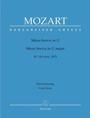 MOZART:MISSA BREVIS IN G,KV 140 VOCAL SCORE