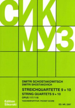 SHOSTAKOVICH:SRTING QUARTETS 9 & 10 STUDY SCORE