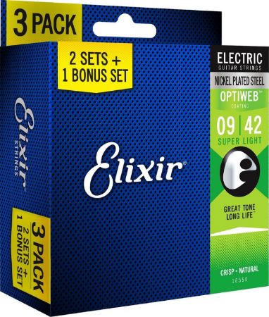 ELIXIR OPTIWEB 09-42 3FOR2 PACK STRUNE ZA ELEKTRIČNO KITARO