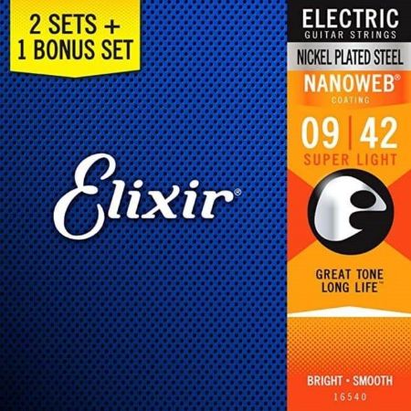 ELIXIR NANOWEB 3FOR2 09-42 PAKET STRUN ZA ELEKTRIČNO KITARO