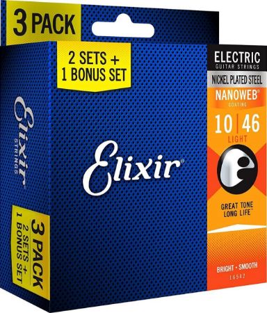 ELIXIR NANOWEB 3FOR2 10-46 PAKET STRUN ZA ELEKTRIČNO KITARO