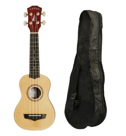 ARROW sopran ukulele PB10 natural Bright top w/bag