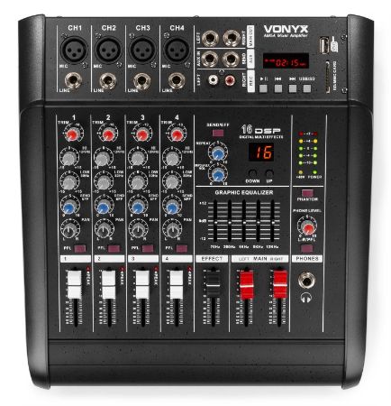 VONYX AKTIVNA MEŠALNA MIZA AM5A 4 knalna DSP/BT/SD/USB/MP3