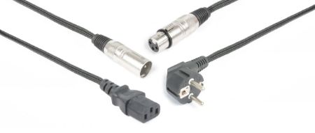 Pd CONNEX KABEL CX02-15 Audio Combi Cable Schuko - XLR F / IEC F - XLR M 15m