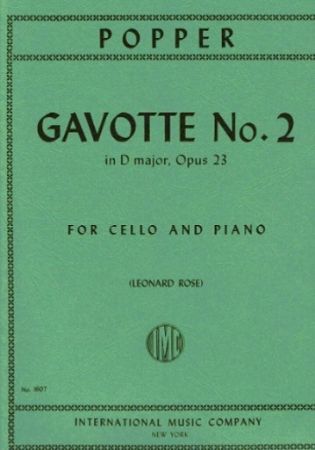 POPPER D.:GAVOTTE OP. 23 D MAJOR NO.2 CELLO AND PIANO