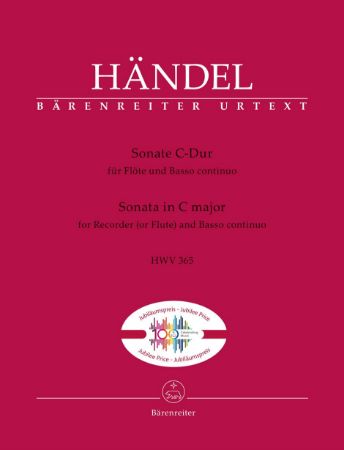 HANDEL:SONATA C-DUR HWV 365 FOR RECORDER (OR FLUTE) AND BASSO CONTINUO