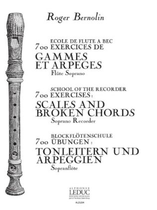 BERNOLIN:SCALES AND BROKEN CHORDS SOPRANO RECORDER