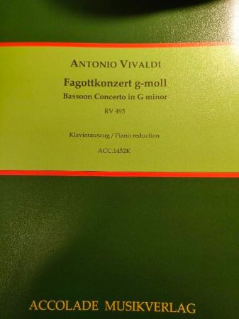 VIVALDI:BASSOON CONCERTO IN G-MOLL RV 495  BASSOON AND PIANO