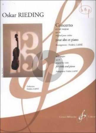 RIEDING:CONCERTO EN SOL MAJEUR OP.36 FOR VIOLA AND PIANO