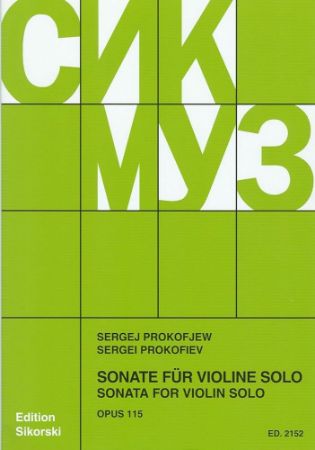 PROKOFIEV:SONATA FOR VIOLIN SOLO OP.115
