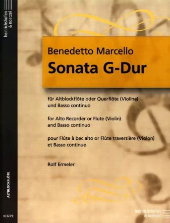 MARCELLO:SONATA G-DUR FOR ALTO RECORDER OR FLUTE (VIOLIN) AND BASSO CONTINUO