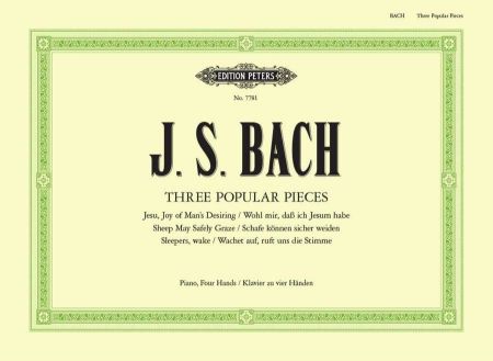 BACH J.S.:THREE POPULAR PIECES FOR PIANO DUET 4 HANDS