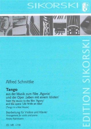 SCHNITTKE:TANGO FROM THE MUSIC TO THE FILM AGONY VIOLIN AND PIANO